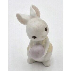 Vintage Hallmark 1984 Easter Bunny Rabbit Holding Egg Porcelain Bisque